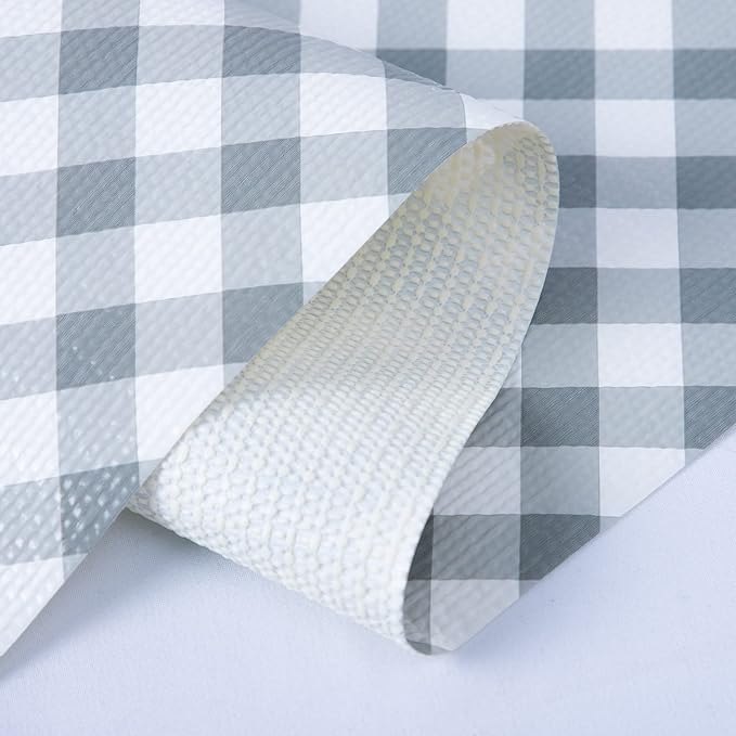RAY STAR 12X120 Inch Shelf Liner for Kitchen Cabinets, Non-Adhesive Cabinet Liner Washable, PVC Drawer Liner for Dresser Non-Slip Bathroom (Plaid)(2 Roll)