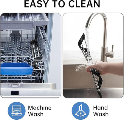 Tomorotec Adjustable Triangle Dish Drying Rack, Foldable Stainless Steel Over The Sink Kitchen Drainer Caddy Organizer Storage Shelf Holder, Corner Sink Caddy, Kitchen Sink Caddy (Black)
