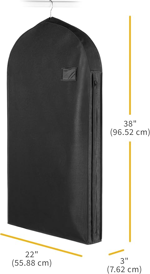 Whitmor Deluxe Zippered Suit Bag - Black