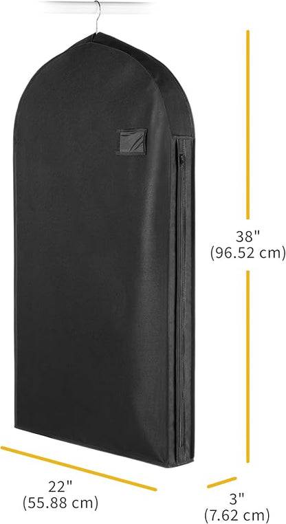 Whitmor Deluxe Zippered Suit Bag - Black