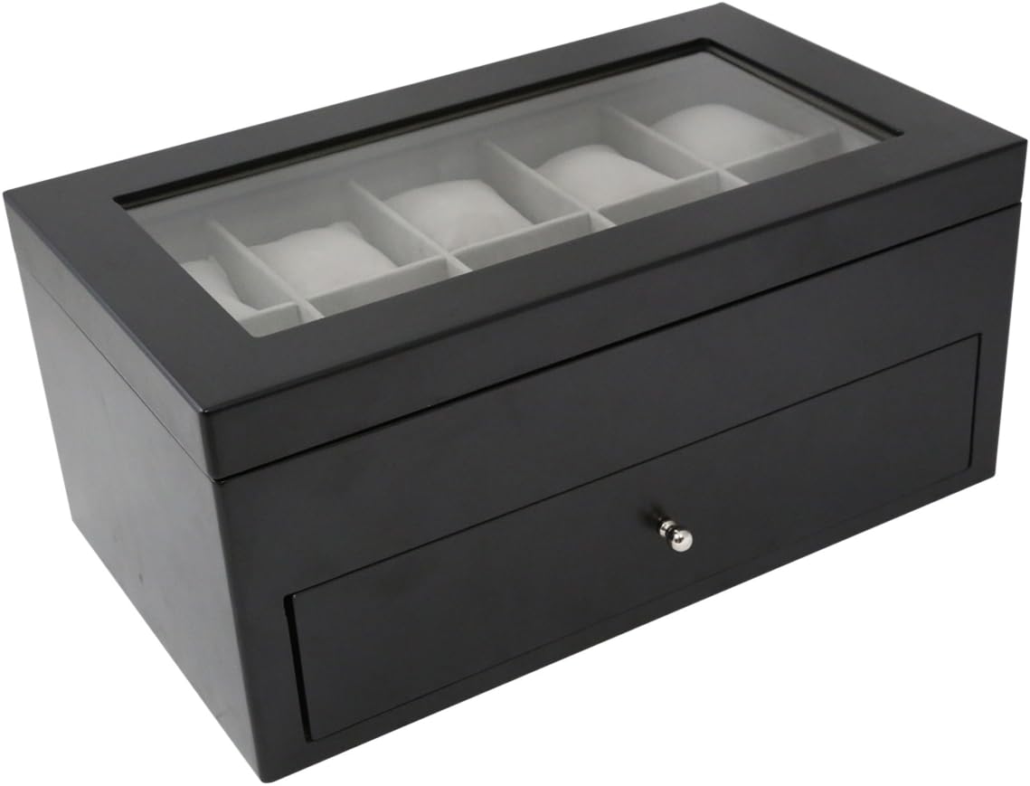Bey-Berk BB640 20-Watch Wood Case with Glass Top