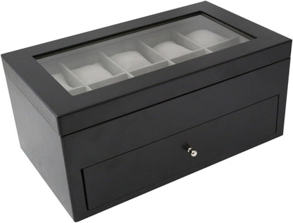 Bey-Berk BB640 20-Watch Wood Case with Glass Top