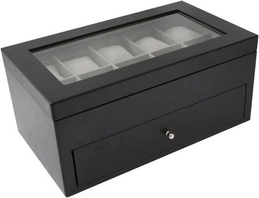 Bey-Berk BB640 20-Watch Wood Case with Glass Top