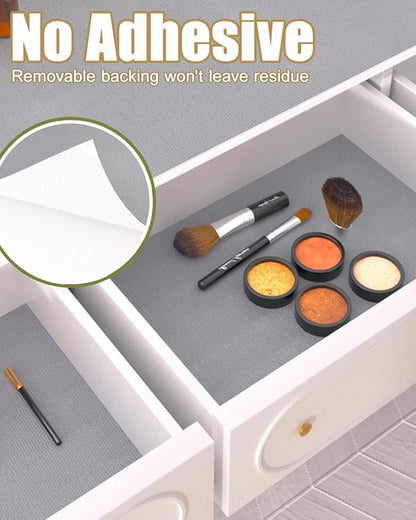 Shelf Liners for Kitchen Cabinets Non-Adhesive, Non-Slip Thickened Shelf Paper Waterproof Washable for Drawer Dresser Pantry Shelve Bathroom Protector Liner