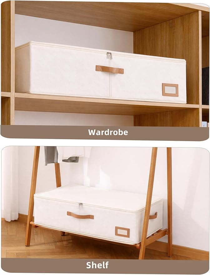 Coorganisers Wedding Dress Storage Box, Large Wedding Dress Preservation Box with 5 Cedar Wood Blocks, 30 Sheets of Acid-Free Tissue Paper, Microfiber Gloves, and Dust-Proof Bag-Beige Color