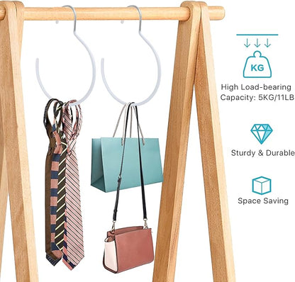 Aemygo Scarf Ring Hangers, 15 Pcs Non-Slip Belt Rack Tie Hanging Hooks Closet Accessories Scarf Organizer Storage Holders for Ties Scarves Belts Tank Tops Pashminas (White)