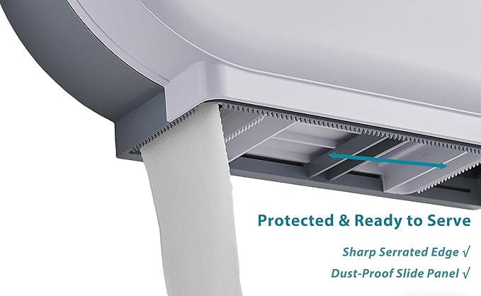 Toilet Paper Towel Roll Dispenser - Horizontal Modunful Wall Mount Jumbo Double Roll Paper Holder White