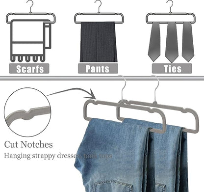 Velvet Pants Hangers 20 Pack,Premium Non Slip Velvet Hangers,Thin Space Saving Slim Clothes Hangers with 360° Swivel Hook,13.77inch
