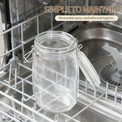 17oz Glass Food Storage Jars with Airtight Lids, Set of 6 – Clear Preserving Seal Wire Clip Fastening Canisters for Kitchen Canning, Flour, Cereal, Pasta, Sugar, Beans, Pickling Jars (17oz*6)
