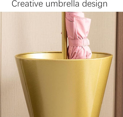 Metal Entrance Umbrella Stand Holder Indoor，Umbrella shape,Modern tall Large Capacity Umbrella Storage stand ， For Hotel，Offices，home，Commercial(Gold)