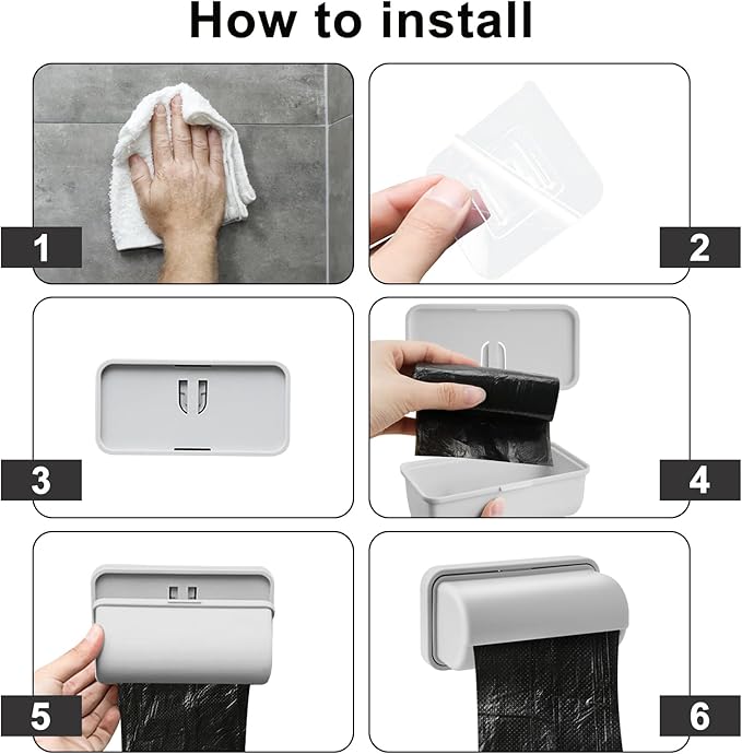 3 Pcs Fine Liner Trash Bag Holder Dispenser, Wall Mounted Plastic Bag Organizer with Trash Bags 100 Counts, Garbage Bag Holder Under Sink for Bottom of Can for Kitchen Cabinet