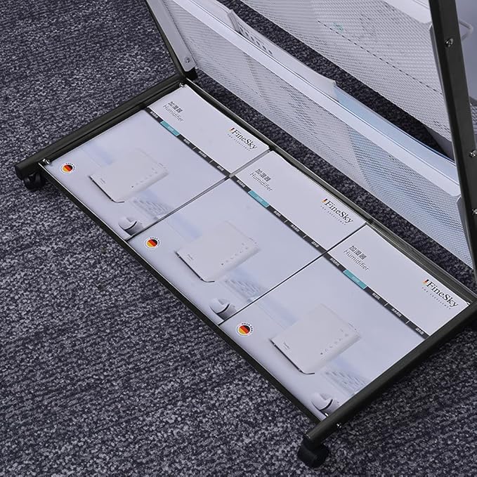 floor magazine rack brochure display stand for offices and public reception area，literature rack with 4 Universal wheels (59"×27"×14")