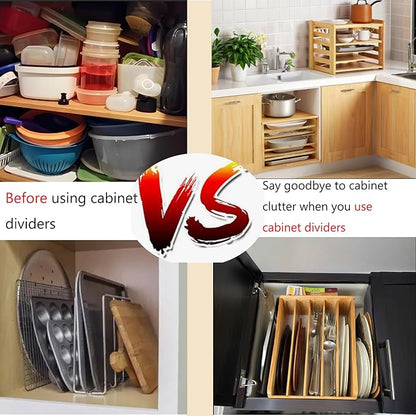 KMHGD Tray Dividers for Kitchen Cabinet, 16.7" W x14.13 H x12.4 D, Cabinet Tray Dividers, for Cookie Sheets, Baking trays, Cutting Board, Pans, Perfect for Organizing Cabinets, 5 Years Warranty