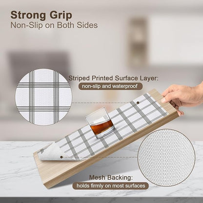 OcePor Non-Adhesive Drawer and Shelf Liner 17.5IN x 30FT，Non Slip Cabinet and Cupboard Liner, Kitchen Cabinet Liners for Shelves, Waterproof Drawer Shelf Liners for Cabinets/Bathroom Cupboard, Stripe