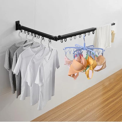 Foldable Drying Rack with 24 Clips for Drying Socks Lingerie Baby Clothes Drying Towels Rotatable Sock Drying Rack