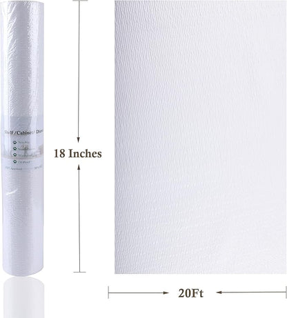 Cabinet Shelf Liner 18 Inch Wide X 20 Ft Non-Adhesive Non-Slip Drawer Liner for Kitchen Cabinet Easy to Install & Cut Shelf Paper for Shelves Waterproof Oil-Proof Strong Grip Refrigerator Liner