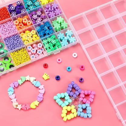 IOOLEEM 32 Grids Plastic Bead Organizer Box, Organizer Container Storage Box, Dividers for bead arts and crafts.(2 Pack)