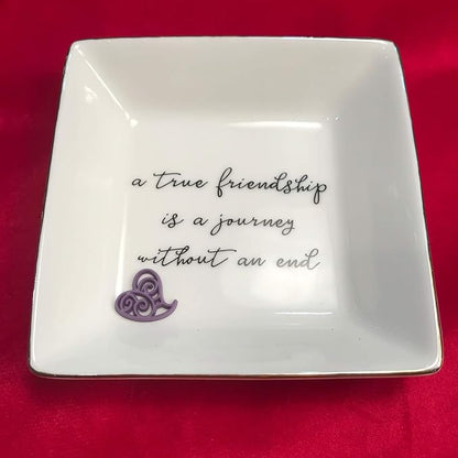 Simply Charmed Best Friend Gift for Women - Valentine's or Galentine's Day Gift - Birthday Gift for Friend - Ceramic Ring Dish for Her Jewelry