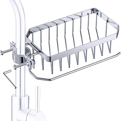 OSOVGO Sponge Holder for Kitchen Sink, Kitchen Organizer, 304 Stainless Steel Cleaning Supplies Organizer, Sink Brush Holder, Sink Organizer, Hanging Organizer (ROUND RIGHT)