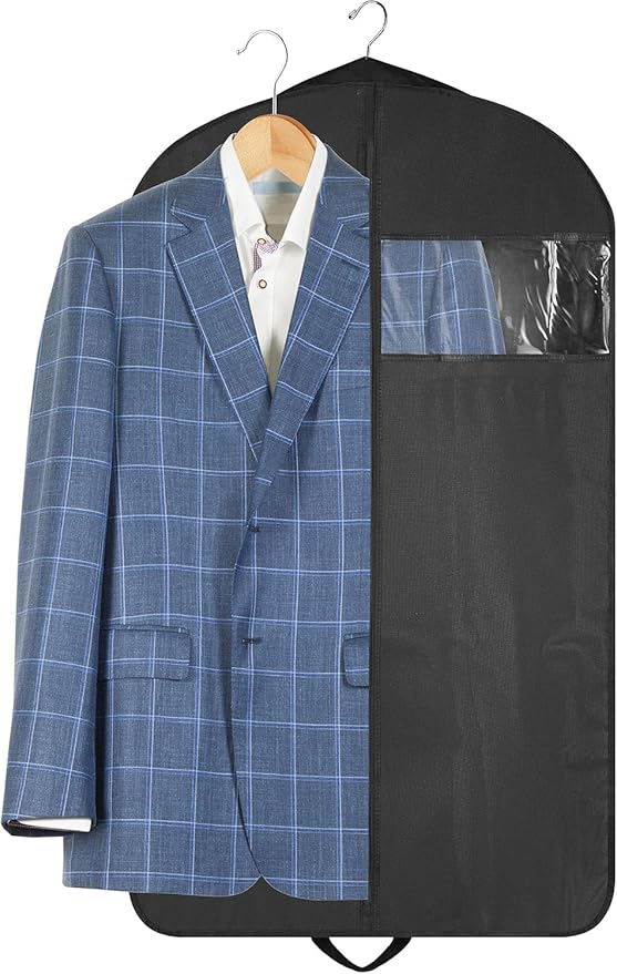 Garment Bag for Hanging Clothes - Travel Suit Bag Closet Covers for Men and Women - Long Dress, Mens Jackets, Coats, Shirts, Dance Clothing Protector, Zipper Hanger Wardrobe Dust Cover (42 Inch)