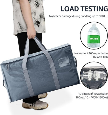 Moving Bags Heavy Duty Extra Large, Moving Boxes, Moving Supplies Essentials,Storage Bins with Lids, Plastic Packing Totes, Storage Bags for Clothes with Handles & Zippers(Grey, 8 Pack)