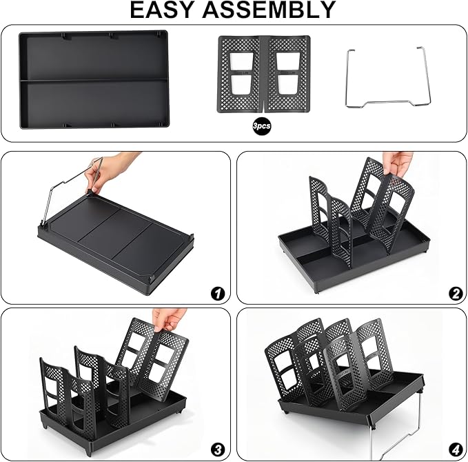 Cup Holder, Adjustable Cup and Lid Organizer Dispenser with Coffee Pod & Straw Storage | Unbreakable Metal Holder for Coffee Station, Bar Countertop, Office Breakroom, Kitchen