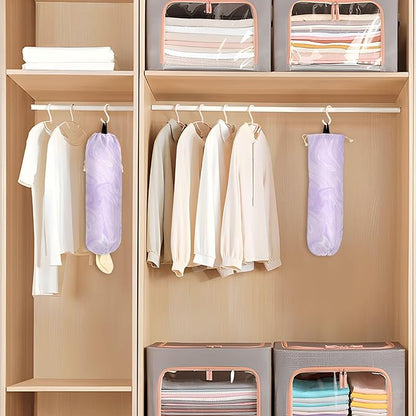 1 PC Plastic Bag Holder Wall Mount Grocery Bag Holder Shopping Bag Trash Bag Storage Organizer Dispenser for Kitchen Closet 22 x 9 Inch Marble Purple