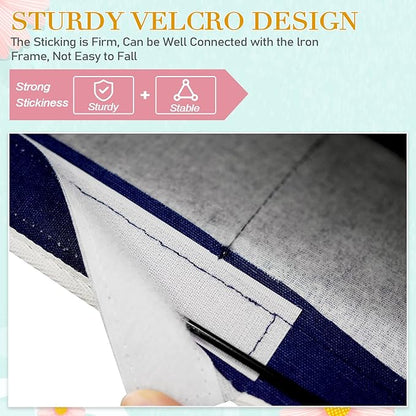 Ozzptuu Bedside Storage Caddy/Bedside Hanging Storage Bag for Headboards Bunk Beds Dorm Rooms Book Phone Magazine Holder (2PC Navy Blue)