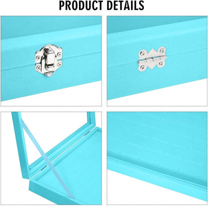 Rings Organizer Tray 100 Slot Velvet Ring Earring Storage Box TranSparent Cover Jewelry Store Ring Display Box Jewelry Display Cabinet for Girl Wife Mother