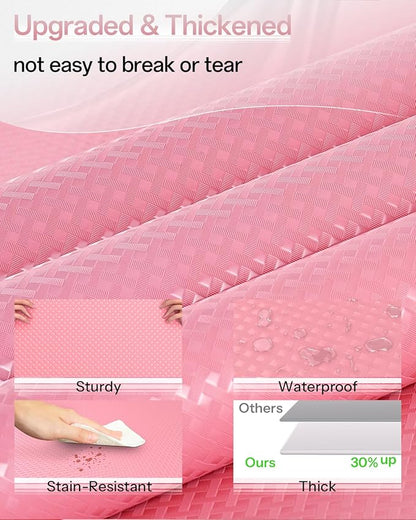 Shelf and Drawer Liner for Kitchen Cabinet, Non-Adhesive 12in x 360in Waterproof Contact Paper Refrigerator Liners Thickened Durable EVA Material Non Slip Mat for Dresser Cupboard Pantry Protector