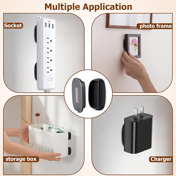 4 Pack Magnetic Remote Control Holder Wall Mount, No Drill Self-Adhesive Organizer TV Remote Holder, Black Organizer Storage Wall Holder for Tv, Fan, Air Conditioner, Bed