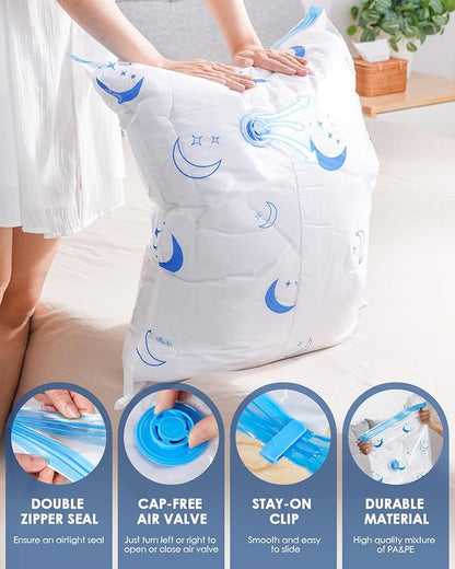 Vacuum Storage Bags with Electric Pump, 16 Pack Vacuum Sealed Bag with 1500mAh Rechargeable Battery for Clothes, Blanket, Duvets, Pillows, Comforters, Travel