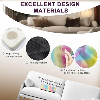 Couch Cup Holder Pillow, 5 Hole Couch Drink Holder! Keep Drinks Hand Side and Keep Temp, Prevent Spills and Use Anywhere. Cup Holder for Couch, Bed, Camping, RV, Car, Beach. Pink Blue Yellow