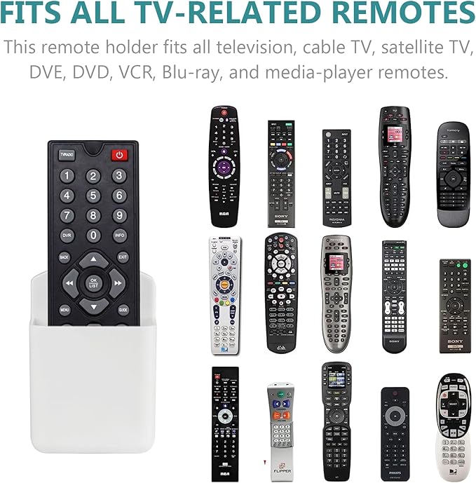3 Pack Remote Control Holder, TV & Wall Pen Storage Accessories for Home Office School, White