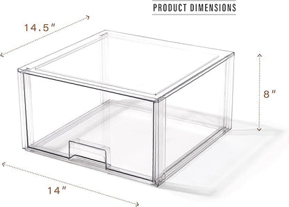 BINO | Stackable Storage Drawers, Tall X-Large - Clear | THE CRATE COLLECTION | Storage Bins With Drawers | Bathroom Organizers | Under Sink Organizer | Vanity Cabinet Home Organization