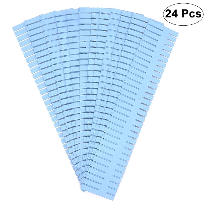 24Pcs Adjustable Drawer Dividers 14.5Inch Plastic Storage Drawers Divider White DIY Grid Drawer Organizer Dividers for Socks Underwear Makeup Clothes (Blue)