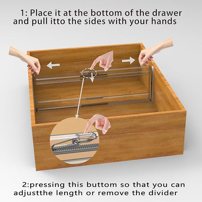 5 Pack 6" High Adjustable Drawer Dividers for Clothes,Expandable From 12-20" Clear Drawer Organizers, PC Plastic Separators for Dresser/Bedroom/Bathroom/Kitchen/Office Storage