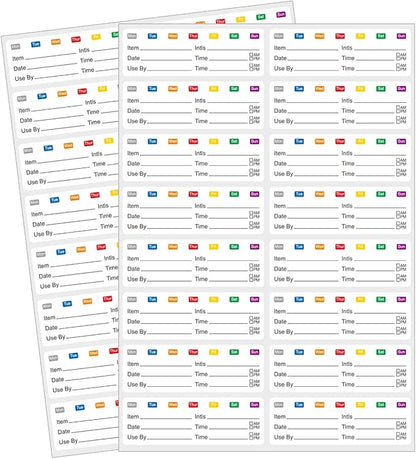 STARLIBOO Removable Freezer Labels Stickers, Blank Freezer Labels for Food Containers, 1x3 Inch Waterproof Labels (Multicolor, 240 Labels)