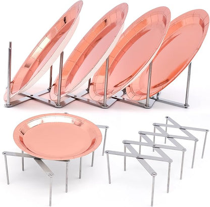 inheming 2 Pack Dish Plate Drying Rack, Retractable Dish Drying Rack, Multi-Functional Plates Cup Bowl Pot Pan Lid Storage Holder Organizer for Kitchen Counter Cabinet Drawer
