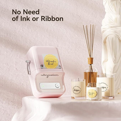 NIIMBOT B21 Label Maker, Inkless Bluetooth Label Printer, 2 Inch Portable Thermal Sticker Machine for Small Business,Marson Jar, Logo, Clothing, Mailing, Candles & Jewelry, Ideal for Gifting, (Pink)