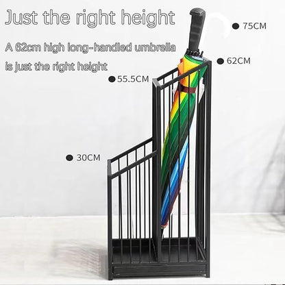 Indoor Metal Umbrella Stand，Umbrella Storage，Tall Metal Standing Umbrella Holder，Umbrella Holder for entryway，for Hotel，Offices，Home，Commercial(White,25 * 20 * 62cm/10 * 8 * 24.4in)