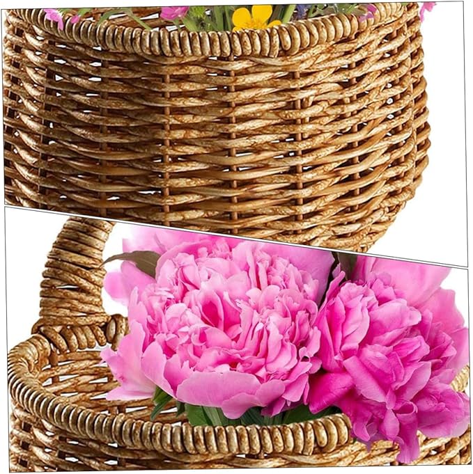 PRETYZOOM Woven Wall Mounted Storage Basket for Kitchen Versatile Garlic and Egg Container Space Saving Design for Organizing Pantry and Home Decor Natural Aesthetic