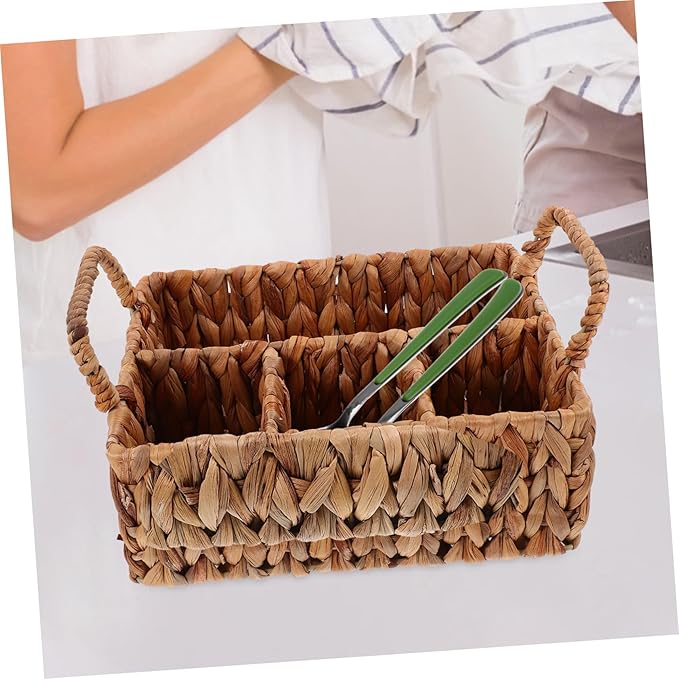 Storage Basket for Cutlery Woven Basket Chopstick Holder Rustic Decorative Desktop Organizer