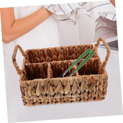 Storage Basket for Cutlery Woven Basket Chopstick Holder Rustic Decorative Desktop Organizer