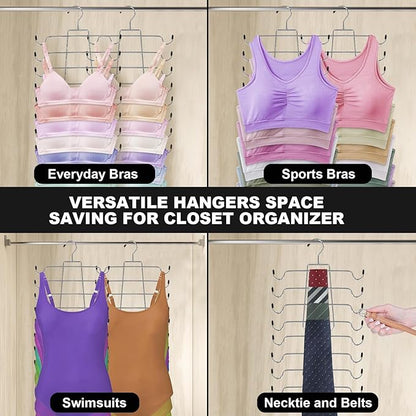 POZEAN Tank Top Hanger 2 Pack, Space Saving Bra Hangers, Non-Slip Closet Organizers and Storage for Camisoles Swimsuits Scarves Ties Strappy Dress