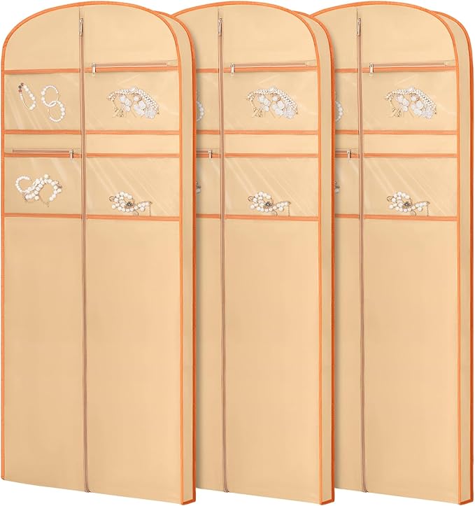 72" Garment Bag for Travel for Hanging Clothes Storage Hanging Suit Cover with Zipper and Accessory Storage for Coats, Dresses, Suits