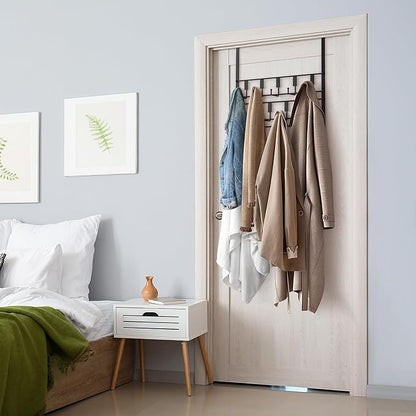 PAPAGIFTREE Over The Door Hooks for Hanging, 14 Hook Over Door Hanger and Towel Rack for Bathroom