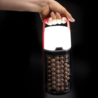 Ontel Battery Daddy Lantern, 2-in-1 Battery Powered Lamp & Battery Organizer, Ultra-Bright 1,000 Lumens Utility Light, Stores & Protects Up to 42 Batteries, Includes Battery Tester & Screwdriver
