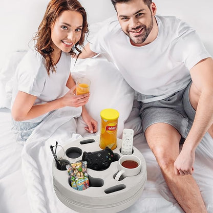 Couch Cup Holder Pillow - Cup Glass Cozy Pillow | Couch Caddy Sofa Bed Buddy Holds Drinks, Snacks, Remote, Phones, Tablet. Keep Drinks Stand and Prevent Spills for Car, Park, Beach, Picnic (Sliver)