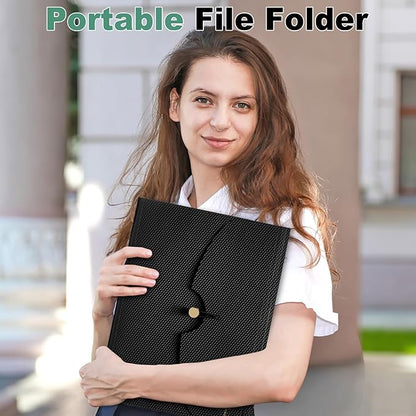 Sooez 7 Pocket Expanding File Folder, Premium Accordion File Organizer, Letter Size Folders for Documents, Sleek Filing Folders with Bungee Closure, Portable Folders for School Office Supplies, White